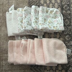 Set of 12 9x9 baby washcloths